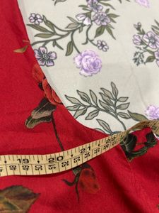 Vibrant Red Floral Print Top