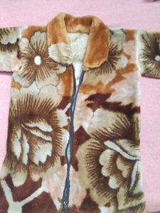Vintage Floral Print Fleece Jacket
