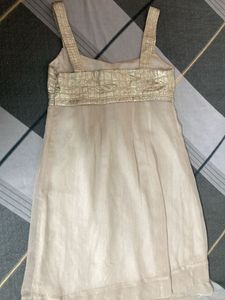 Elegant Gold &amp; White Party Dress
