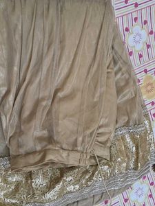 Gold Embellished Skirt With Dupatta