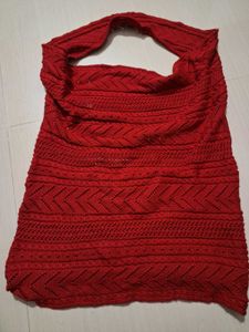 Chic Knitted Red cow neck top back less