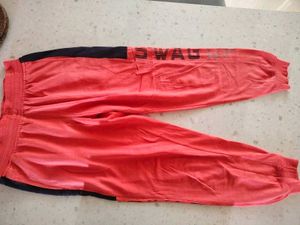 Stylish Coral Joggers with "SWAG" Print
