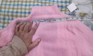 Pink Button-Up woollen top 🥰