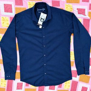 Men's Navy Blue Formal Cotton Shirt