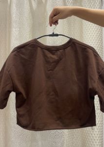 brown crop top