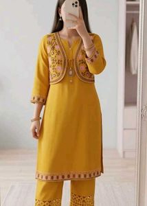 Mustard Yellow Festive Ethnic Co-ord Set