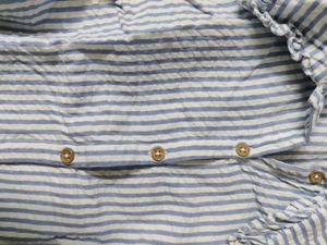 Striped padded collar top