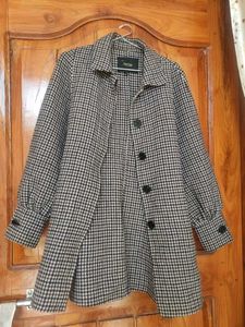 Houndstooth Print Coat