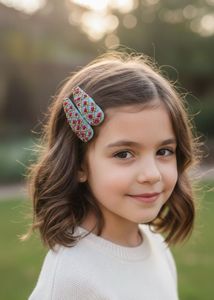 Boho Embroidered Hair Clips