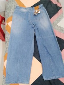 Wide Leg Light Wash Denim Jeans, didn't even wear