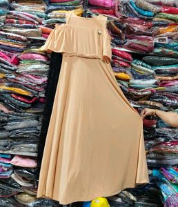 Peach Cold Shoulder Maxi Dress