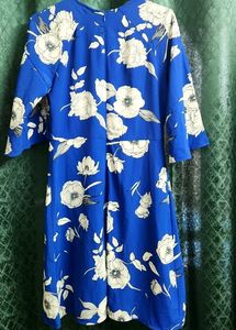 Vibrant Blue Wrap Dress from UK Designer Brand