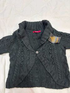 Chic Dark Grey Cable Knit Bolero Cardigan