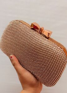 Sparkling Rose Gold Clutch Bag