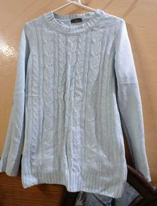 Light Blue Cable Knitted Top
