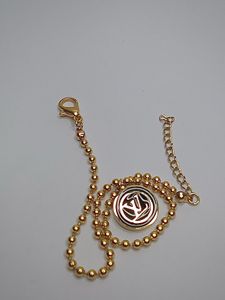 Elegant Gold Beaded Bracelet with Charm