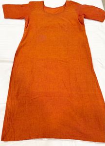 Orange Plain Kurti