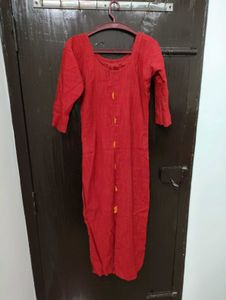 Beautiful Red Cotton Kurta