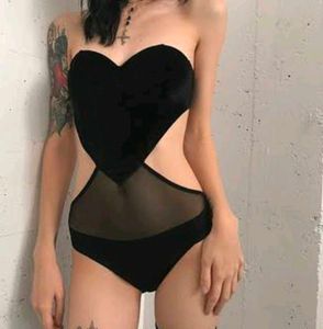 Small sizeBlack Heart Strapless bodysuit