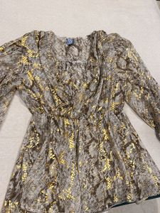 Sheer Snake Print Tunic Top