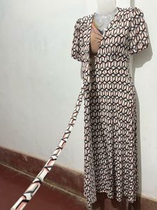 Stylish Geometric Print Midi Dress
