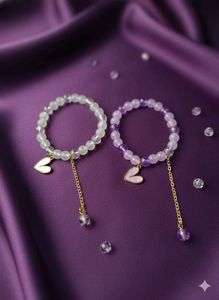 1-Beaded Heart Bracelets(purple)