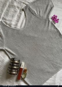 Silver Knit Top