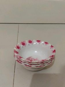 Pieces Pink Rose Printed Melamine Dinner Set