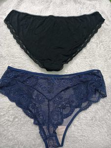 Lace Trimmed💙big size Panty Set