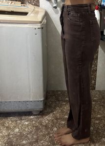 Wide Leg Brown Jeans