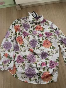 Floral Print Button-Up Blouse