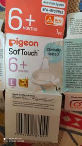 Pigeon softtouch nipple 6 months  baby