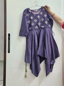 Elegant Purple Kurta Set with Embellishments