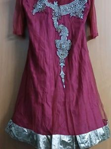 Embellished Maroon Lehenga Choli - M Size