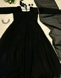 Elegant Black Anarkali Suit Set