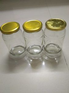 Glass Jar with Golden Lid
