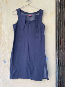 Sleeveless Blue Casual Dress