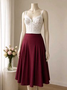 Midi Style Pleated Skirt