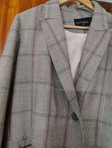 Long Plaid Blazer