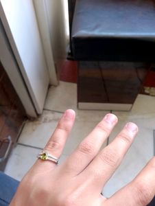 Green Diamond Pure Silver Ring