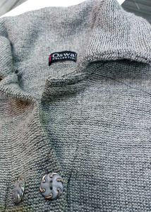Grey Woolen Long Cardigan / Coat with Belt