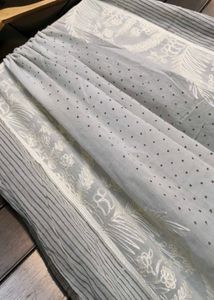 Light Blue Lucknawi Chikankari Dupatta with Tassel