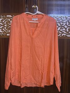 Peach Brezzy Full Sheeves Top