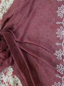 Beautiful Pink abaya Burqha with heavy work hijab