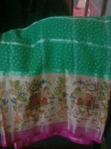 Beautiful Pink and Green Saree