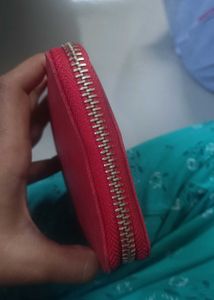 Cute Red Floral Zip Wallet