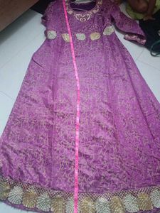 Beautiful Purple Embroidered Ethnic Gown