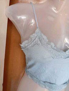 Cute Lace Trim Crop Top