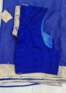 Royal Blue Saree with Blouse