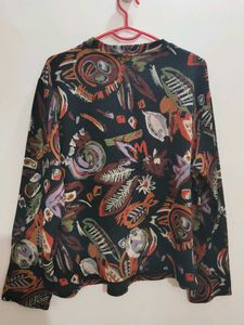 Unique Abstract Print Long Sleeve Top